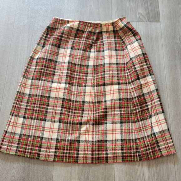 Pendleton Womens Vintage Plaid A-Line Wool Skirt Size 12 Red/Green Check - Picture 5 of 6